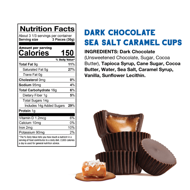 Dark Chocolate Sea Salt Caramel Cups Minis