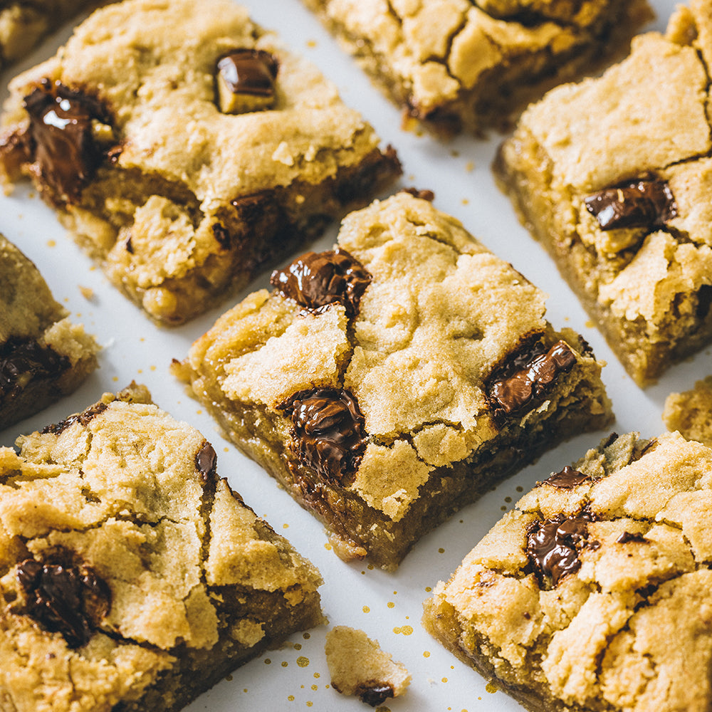 Sun Cup Blondies with Gooey, Melted Chocolate Chips