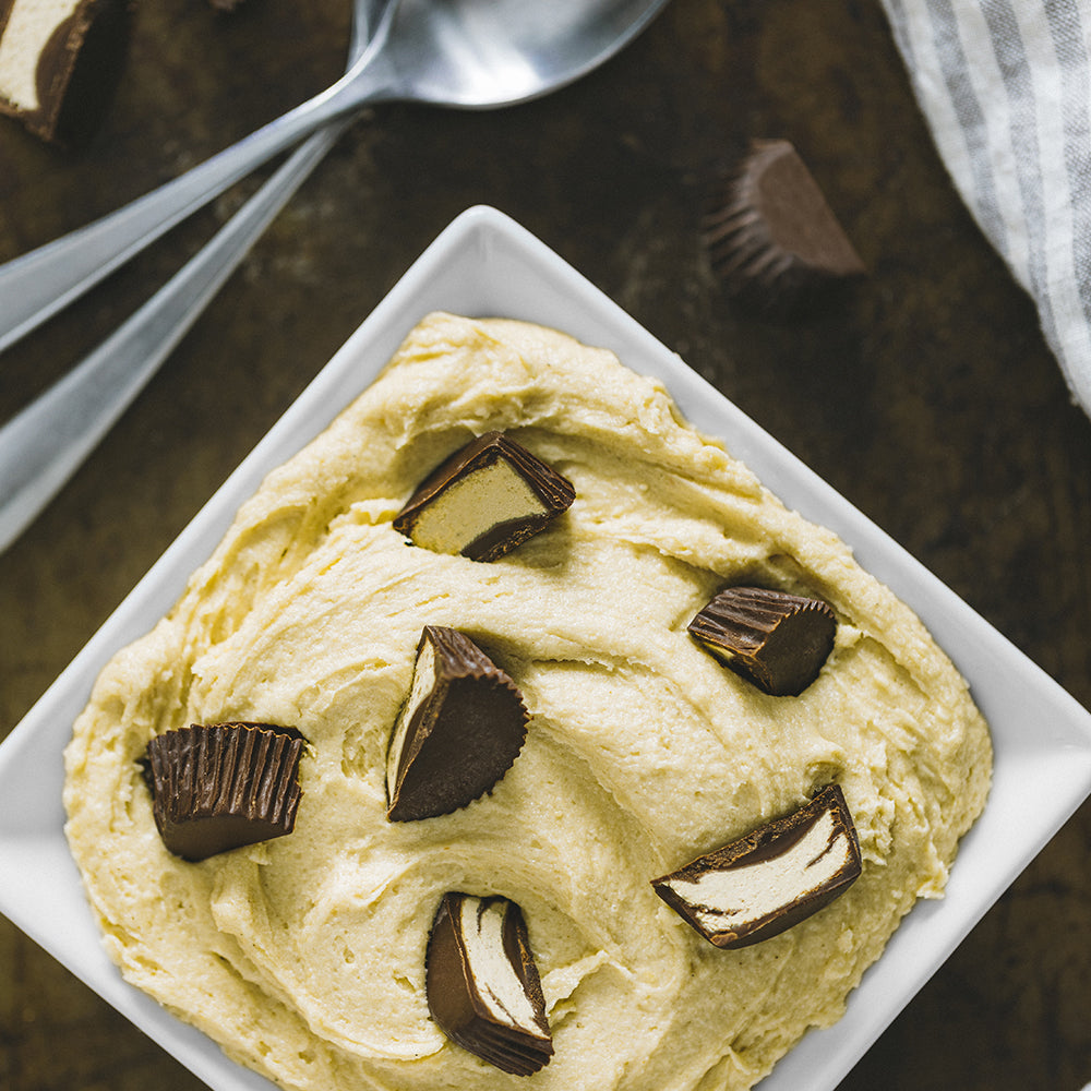 Sunflower Butter Cup Cookie Snack Dough Topped with Chopped Sun Cups