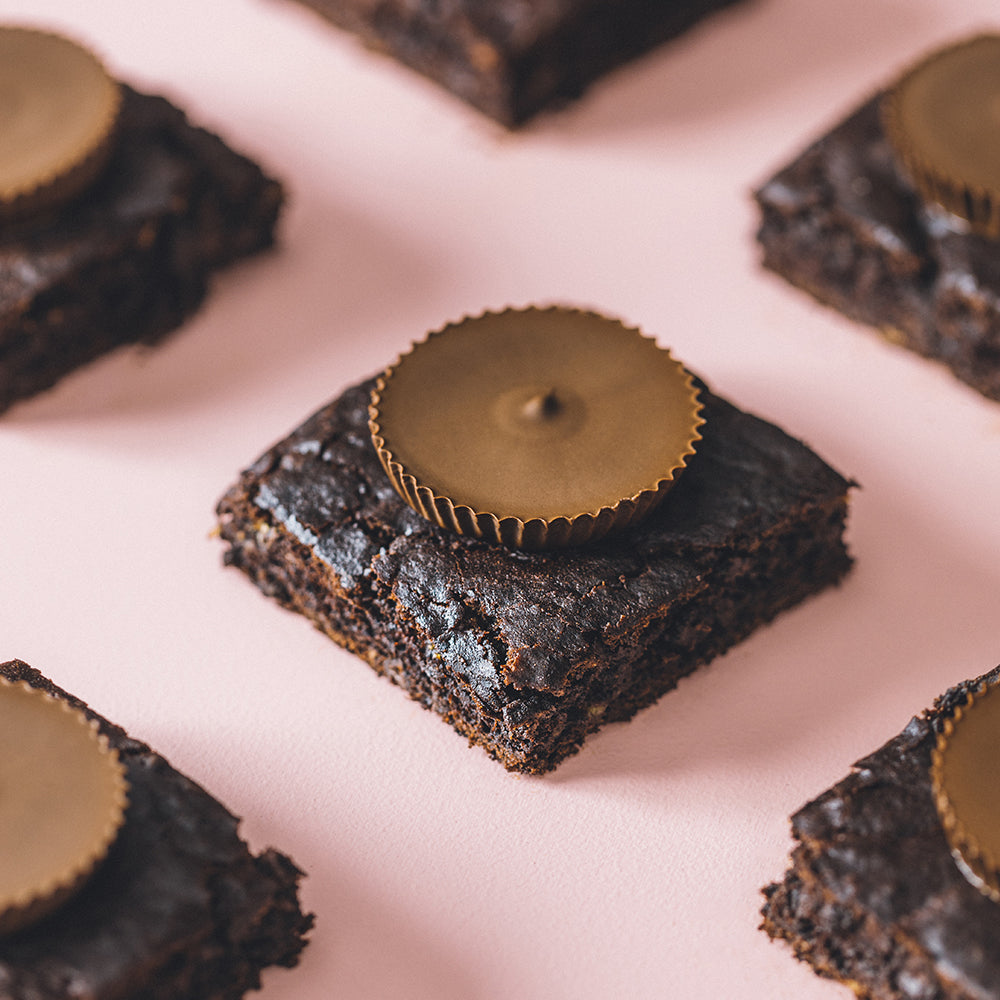 Vegan, Dairy Free Brownies Topped with Chocolate Mint Cups