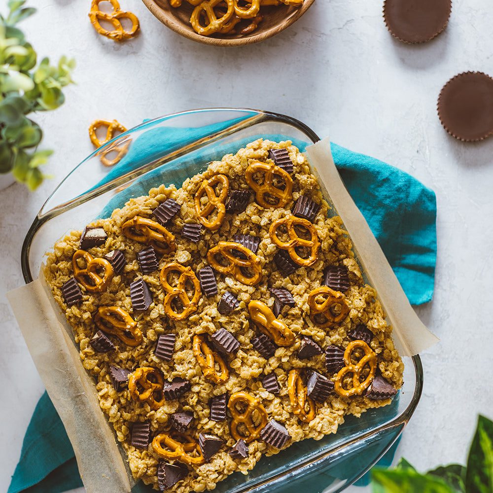 Crispy Rice Treats with Pretzels & Chocolate Chips