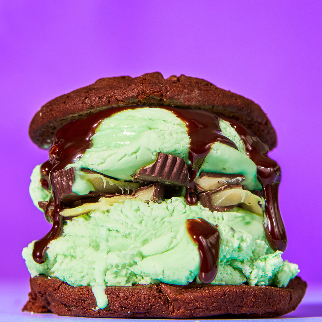 Dark Chocolate Mint Cup Ice Cream Sandwiches