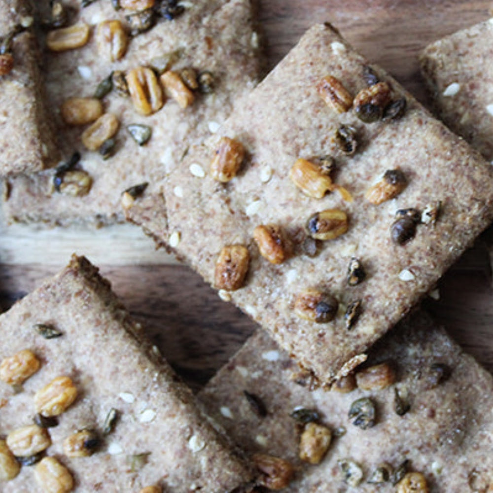 Garlic Balsamic Sesame Mung Bean Crackers