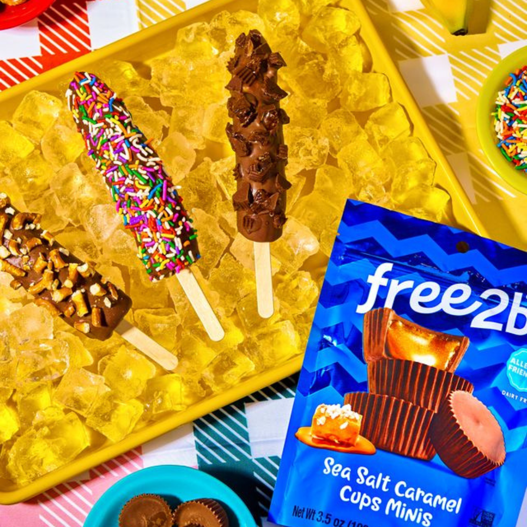 Chill Out Banana Pops with Sea Salt Caramel Cups