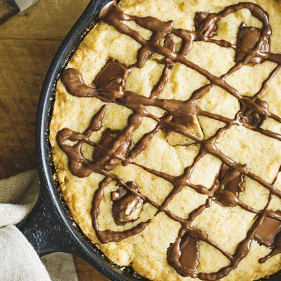 Melty Delight: Vegan Skillet Cookie Recipe with Chocolate Chunks