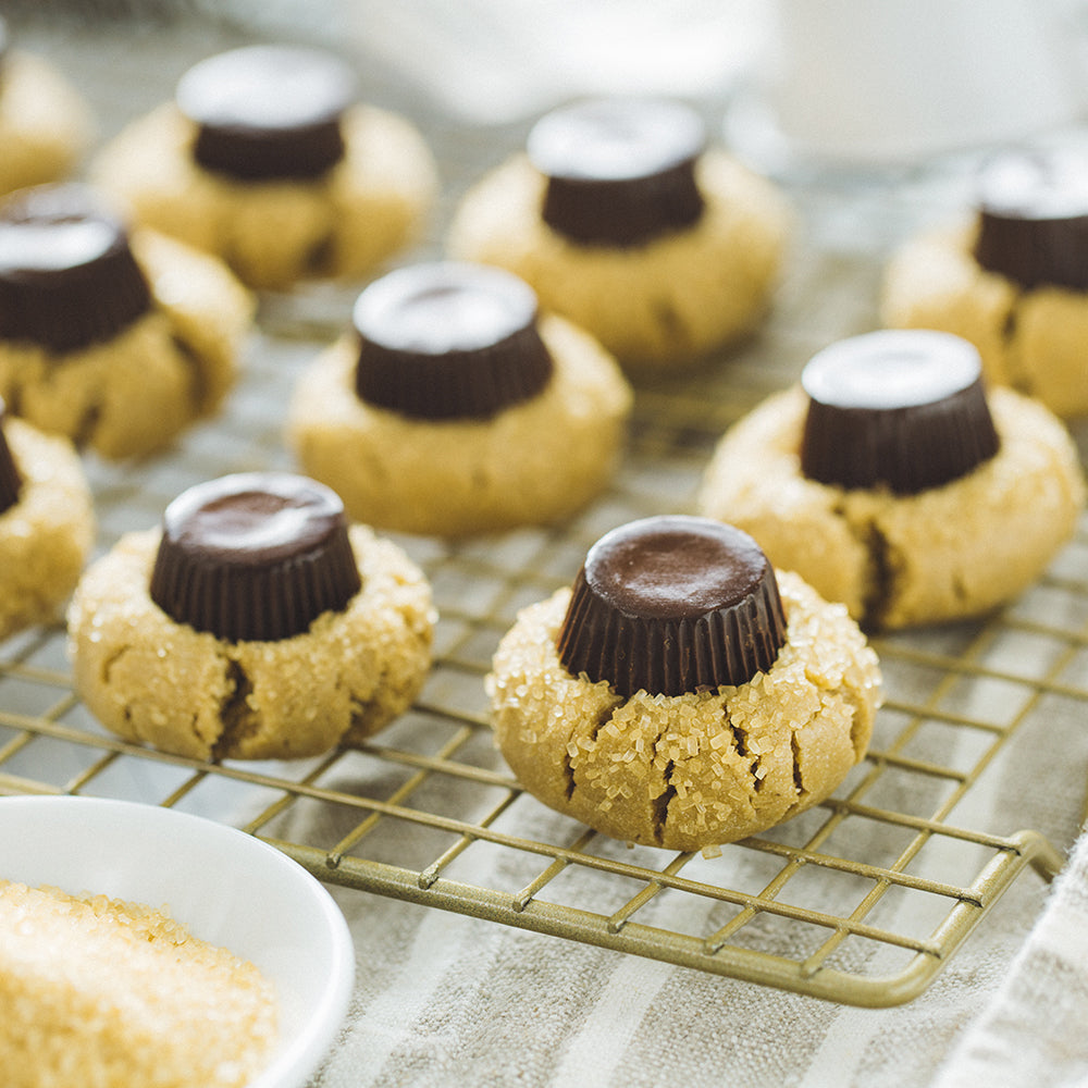 Thumbprint No-bake Cookies with Sun Cups Topped with Turbinado Sugar