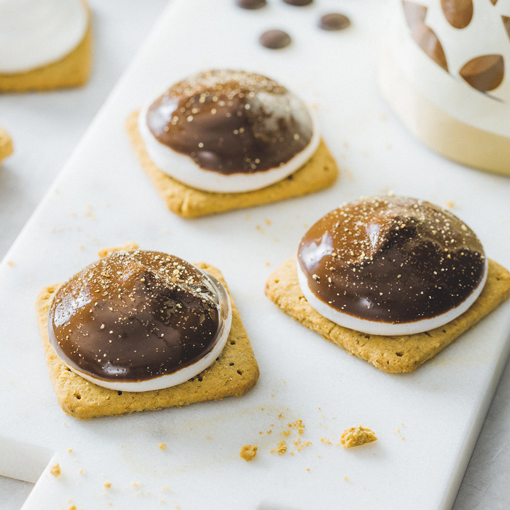 Chocolate Moonpies topped with crushed graham crackers