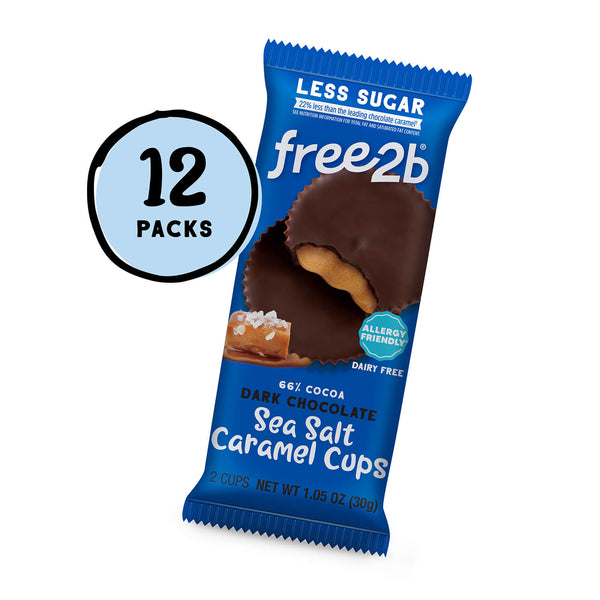 Dark Chocolate Sea Salt Caramel Cups free2b Foods