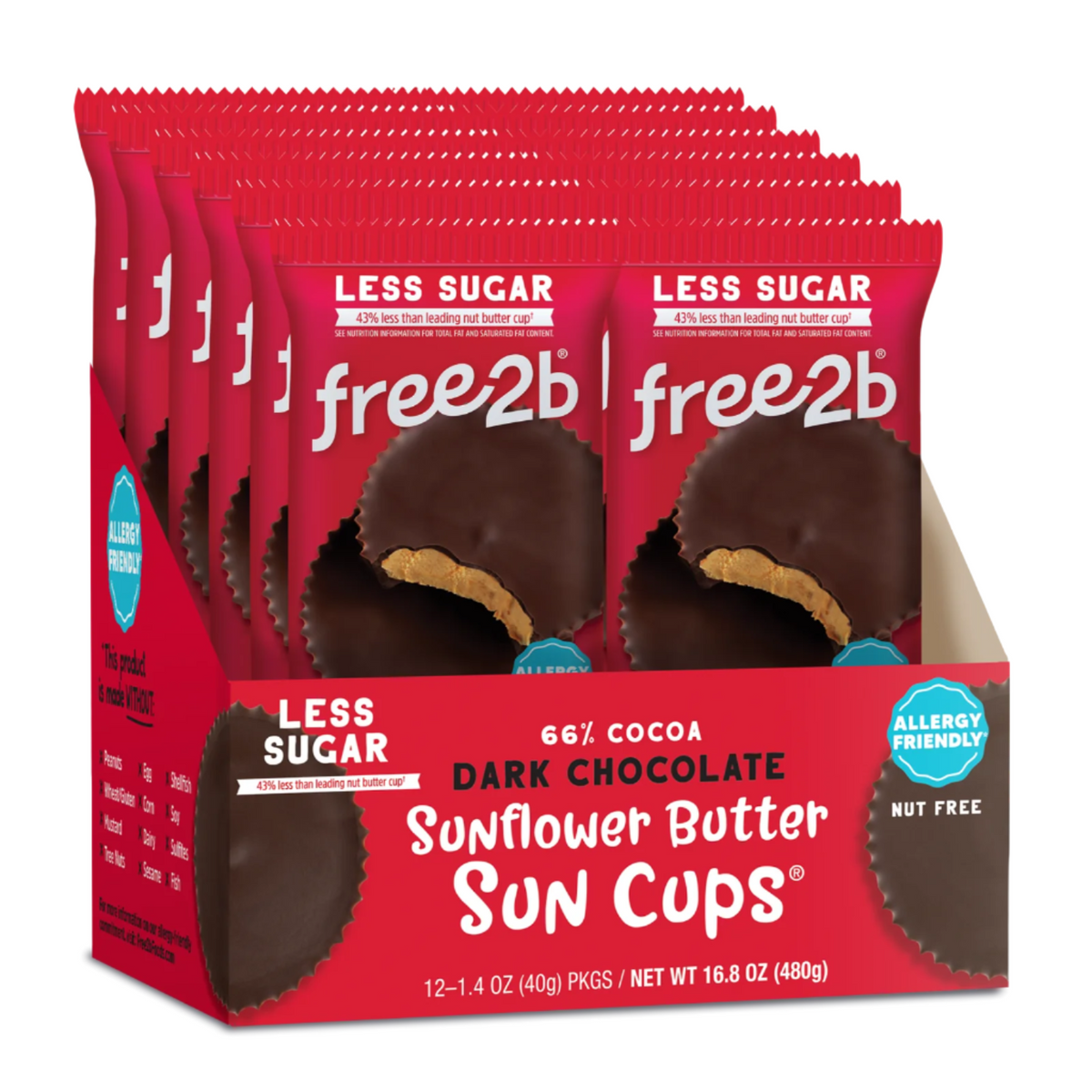 Free2b Dark Chocolate Sunflower Butter Cups package